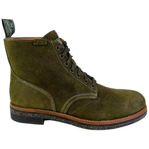 Ralph Lauren Mens Army Boot Roughout Suede Size 8.5D Green EUC Leather Lace Up